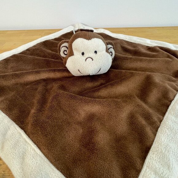Tiddliwinks Monkey Security Blanket Lovey Lovie Plush Brown Cream - Picture 3 of 6